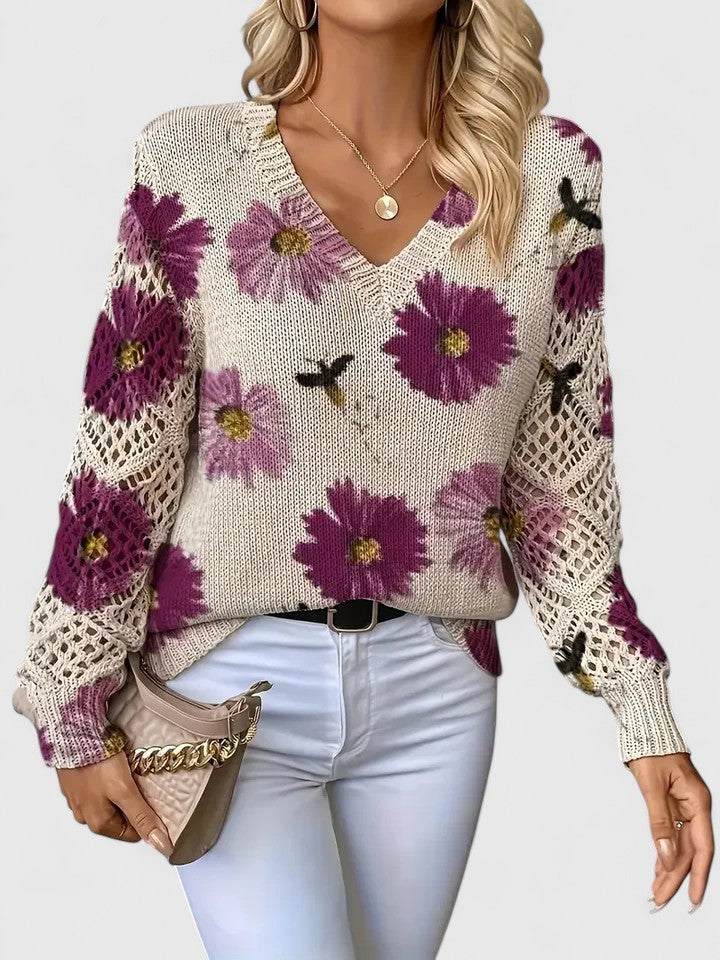 AURELIE | ELEGANT FLORAL CARDIGAN