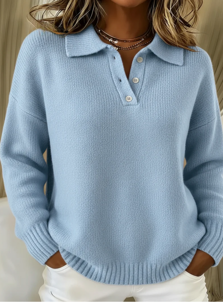 RUTH | SOFT KNIT POLO SWEATER