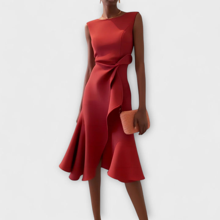 VERENYA | DRAPED MIDI DRESS