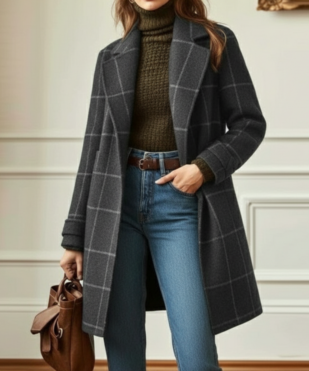 IMOGEN | RETRO LAPEL CHECK TWEED COAT