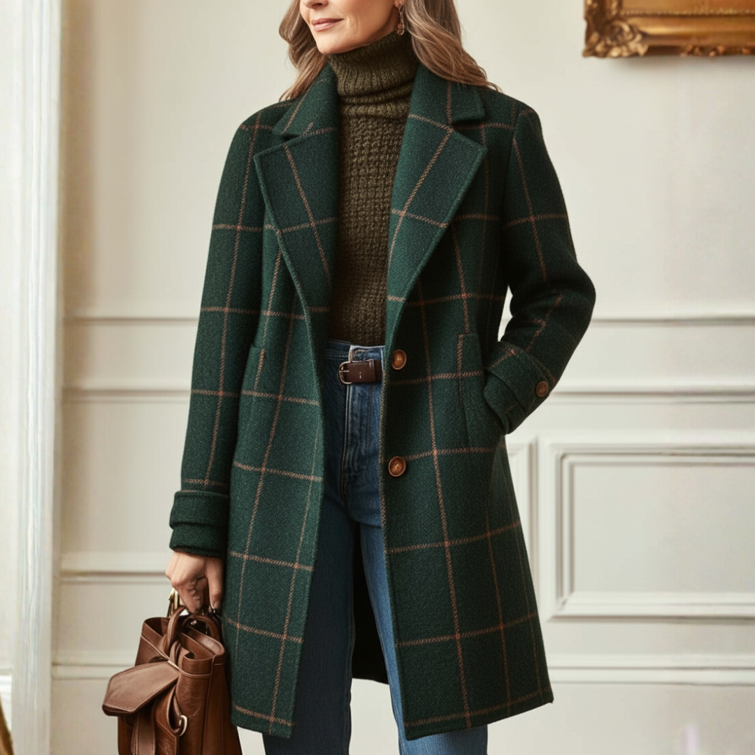 IMOGEN | RETRO LAPEL CHECK TWEED COAT