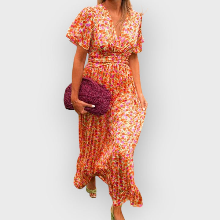 RHIELLE | V-NECK MAXI DRESS