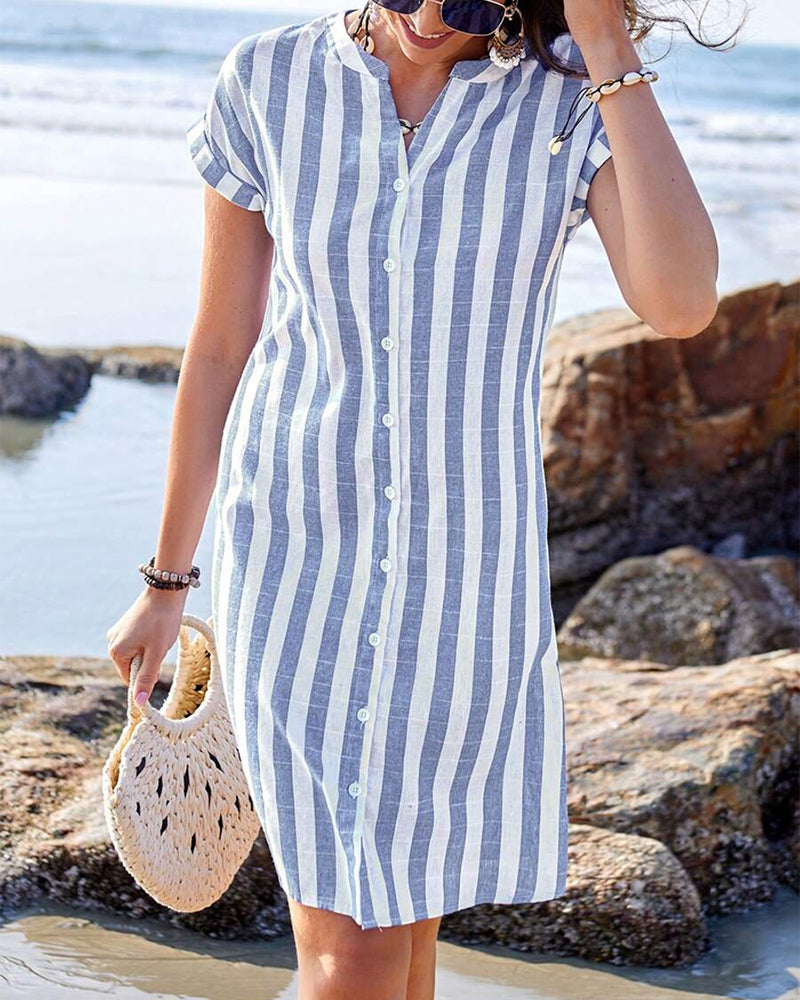 FENAYA | STRIPED SHIRT DRESS