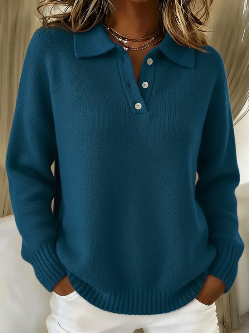 RUTH | SOFT KNIT POLO SWEATER