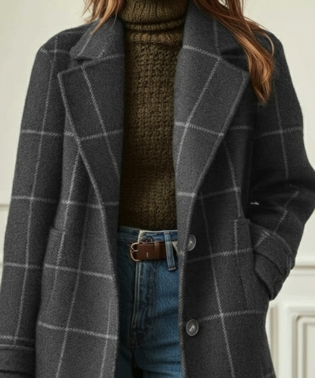 IMOGEN | RETRO LAPEL CHECK TWEED COAT