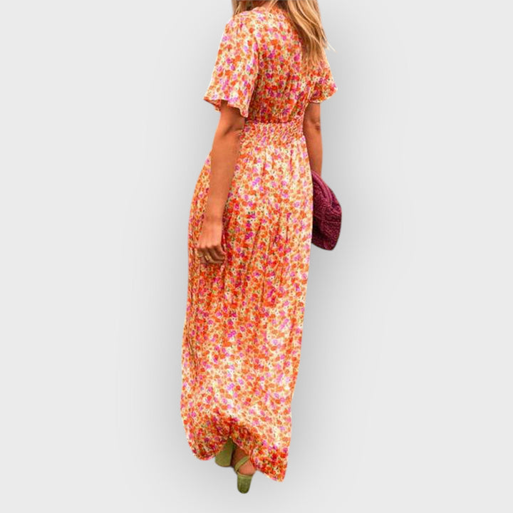 RHIELLE | V-NECK MAXI DRESS