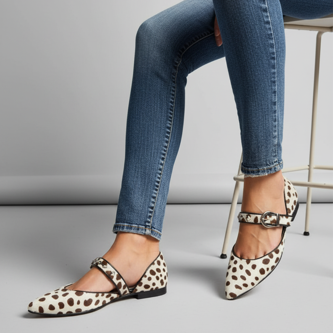 NELLIE | STUDDED MARY JANE FLATS