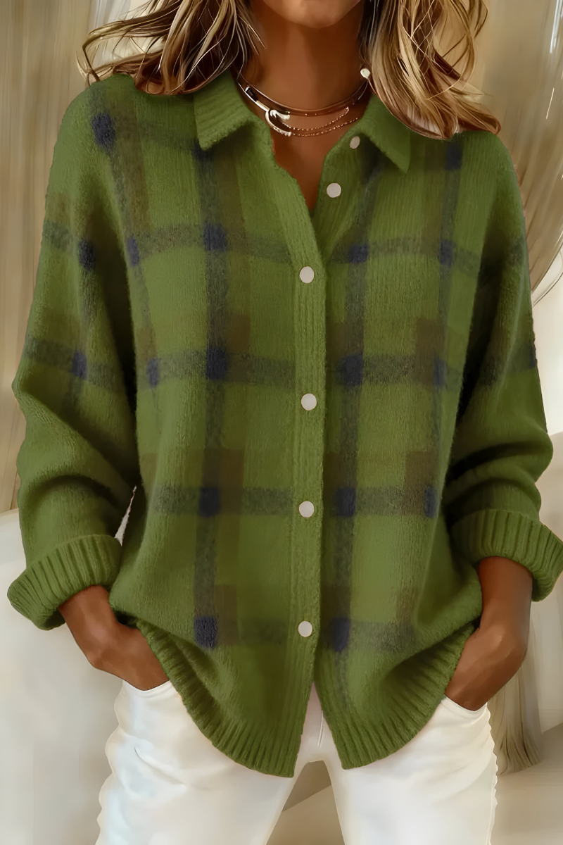 GEORGIA™ | CLASSIC CHECKED KNIT CARDIGAN