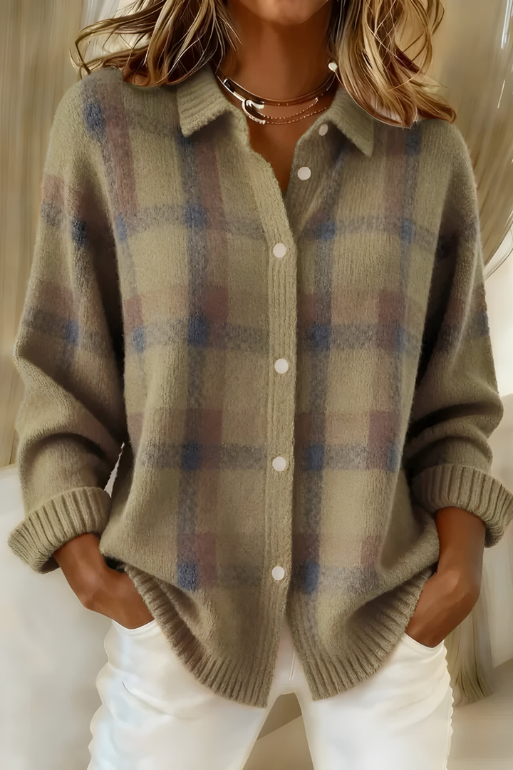 GEORGIA™ | CLASSIC CHECKED KNIT CARDIGAN
