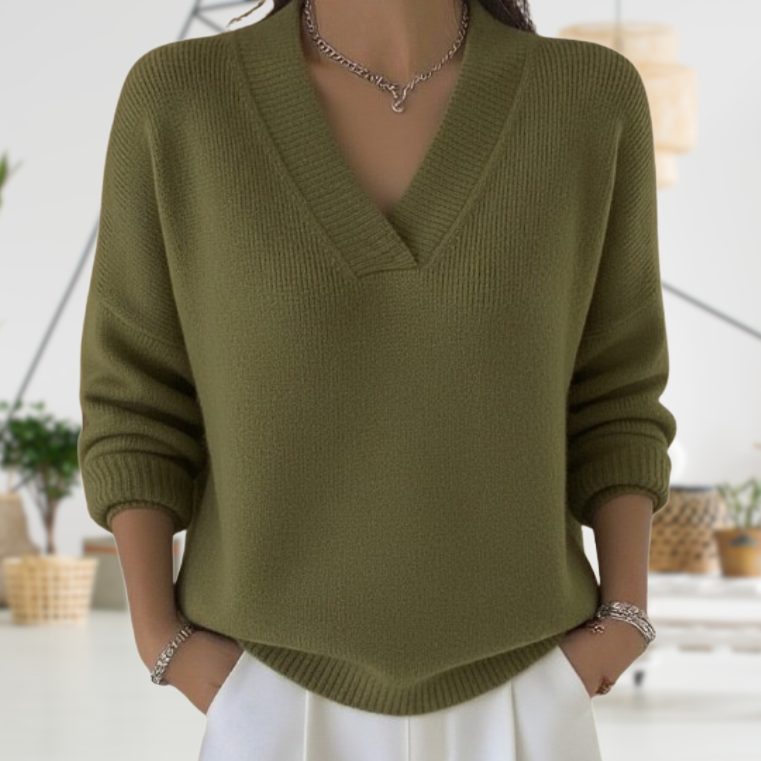 HEATHER | ELEGANT V-NECK JUMPER