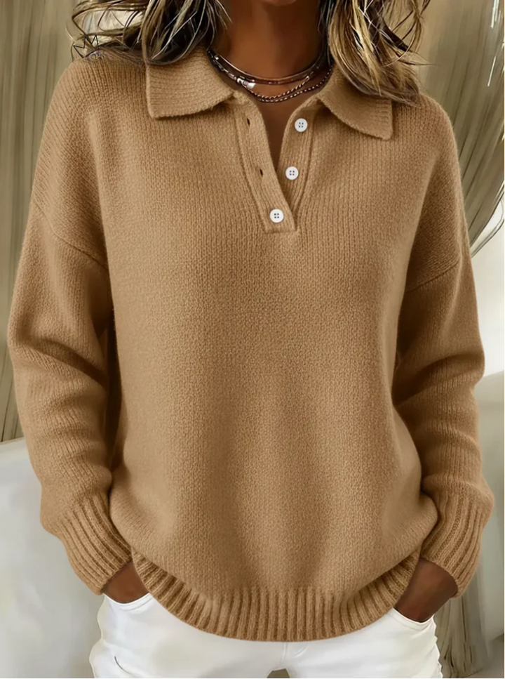 RUTH | SOFT KNIT POLO SWEATER
