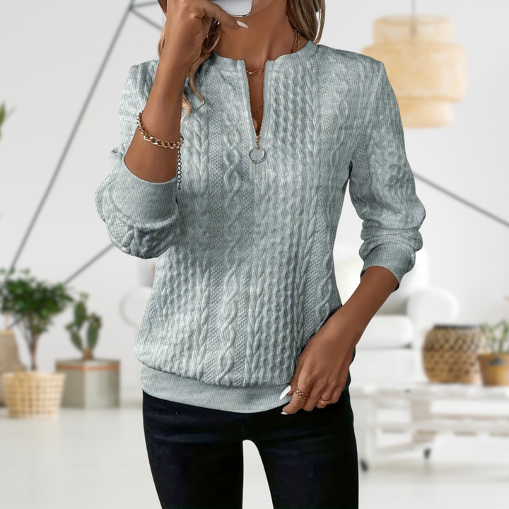 DIANE | CABLE KNIT ZIP-UP JUMPER