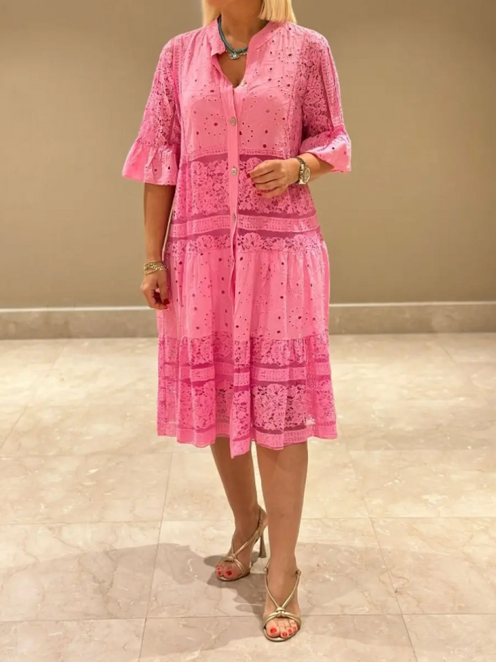 EMIRELLE | EMBROIDERED BUTTONED DRESS