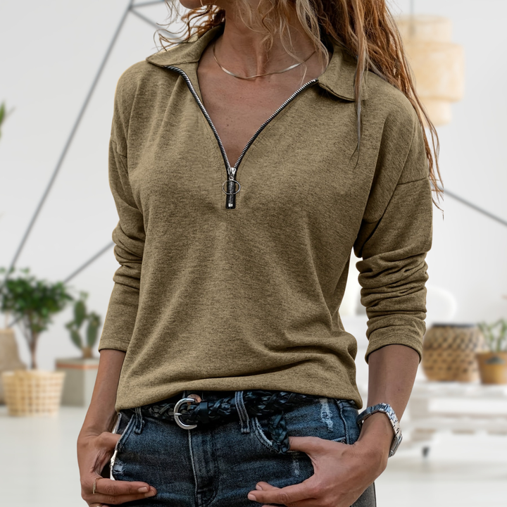 NANCY | TOP WITH ZIP DETAIL