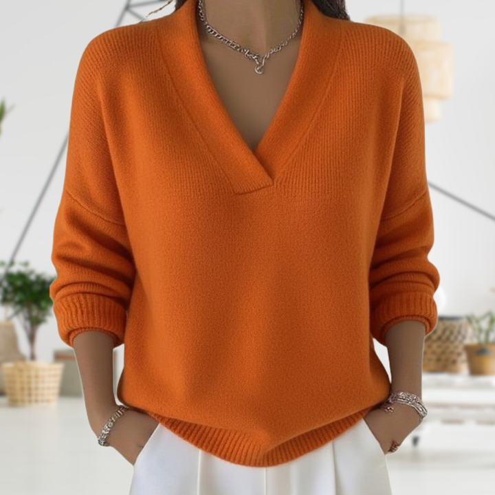 HEATHER | ELEGANT V-NECK JUMPER