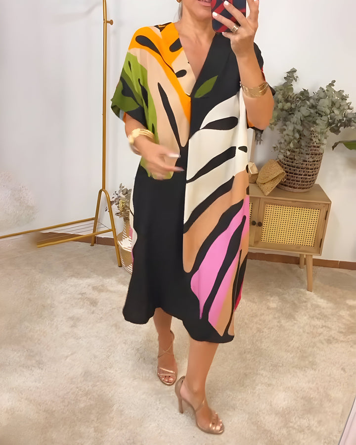 EVELORA | CASUAL COLOURFUL DRESS