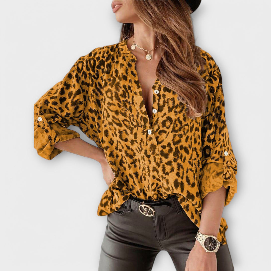 PAIGE | BLOUSE WITH LEOPARD PRINT