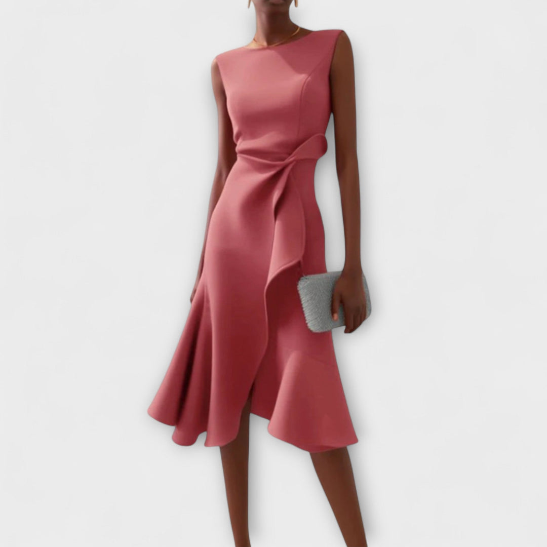 VERENYA | DRAPED MIDI DRESS