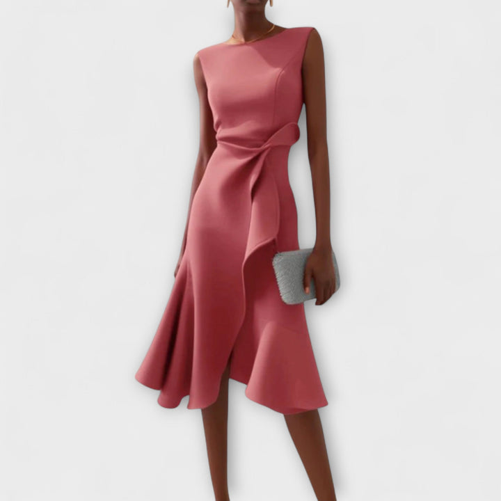 VERENYA | DRAPED MIDI DRESS
