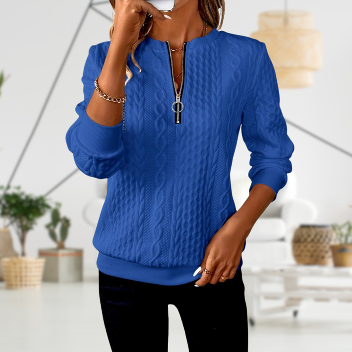 DIANE | CABLE KNIT ZIP-UP JUMPER