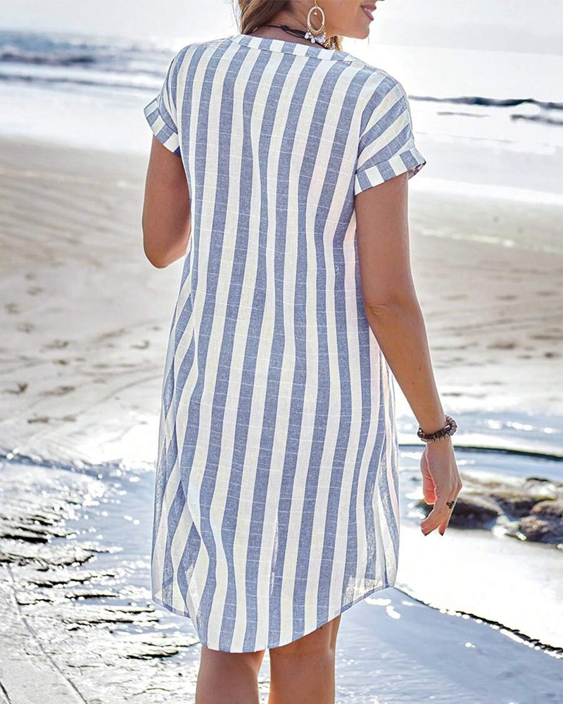 FENAYA | STRIPED SHIRT DRESS