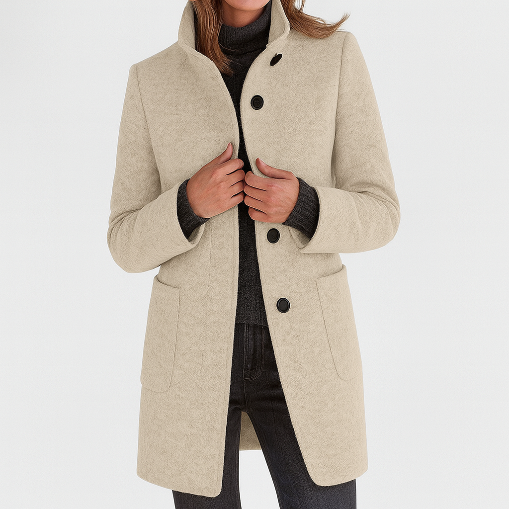 JANE | HIGH COLLAR JACKET IN WOOL BLEND