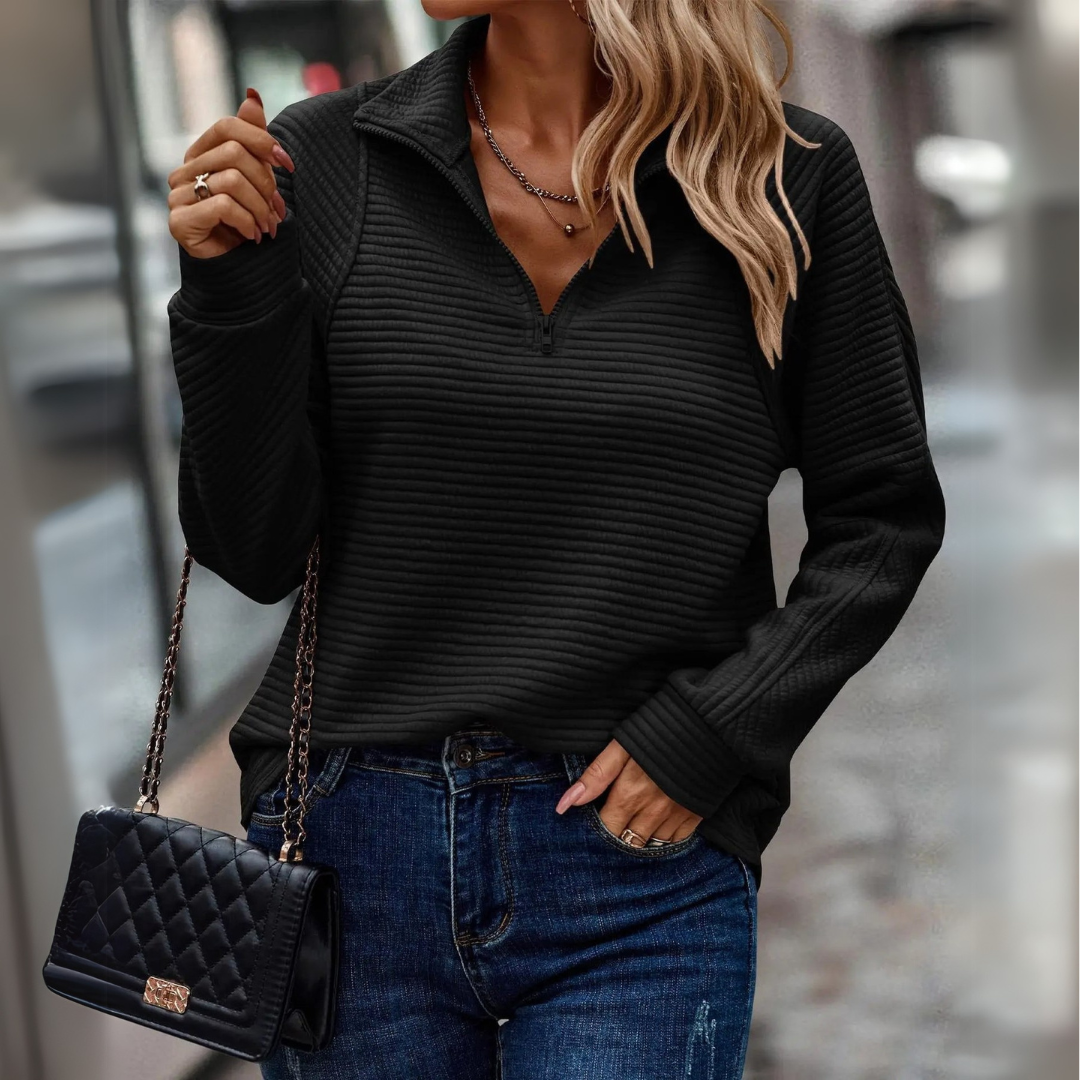 SUZANNE | ELEGANT HALF-ZIP SWEATER