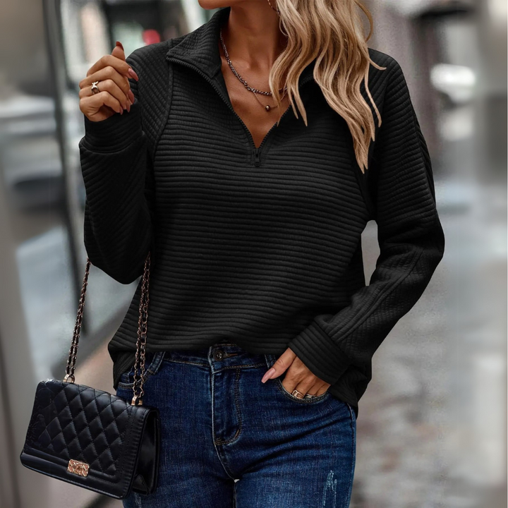 SUZANNE | ELEGANT HALF-ZIP SWEATER