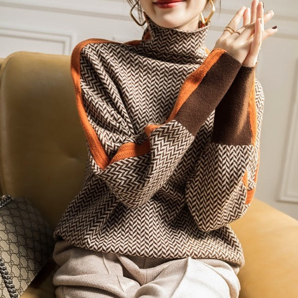 BRONTE | JUMPER WITH STRIKING CONTRASTING STRIPES