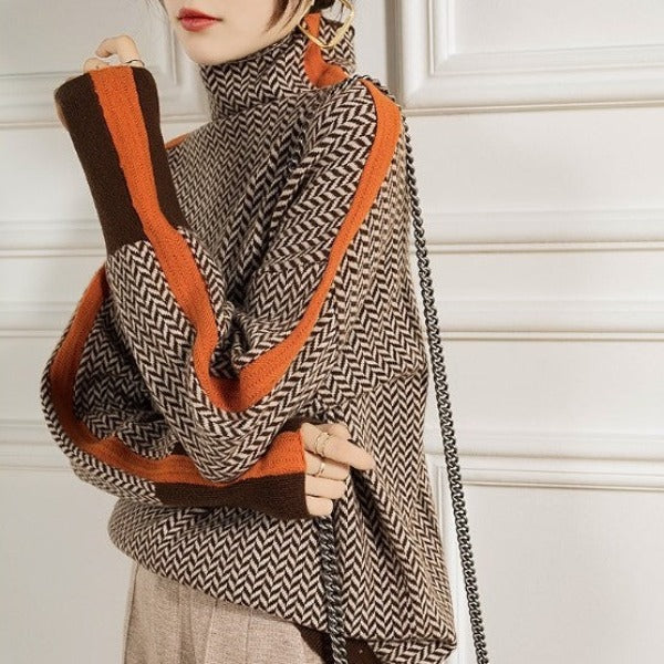 BRONTE | JUMPER WITH STRIKING CONTRASTING STRIPES