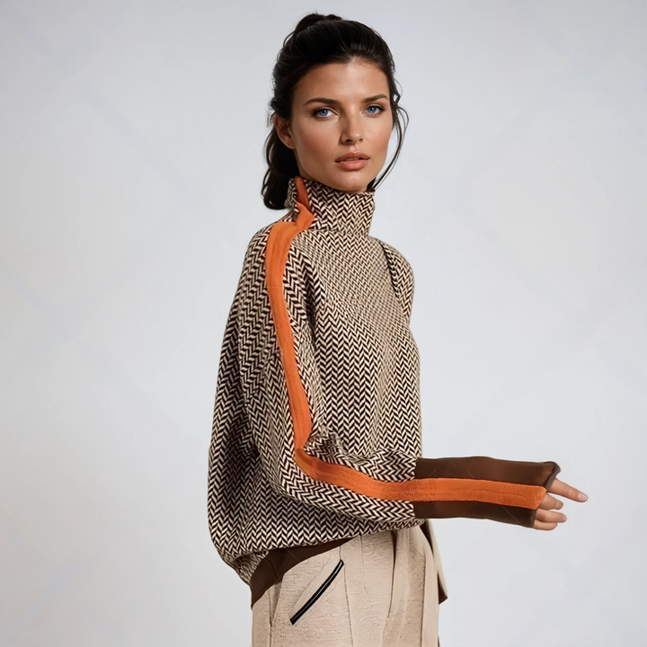 BRONTE | JUMPER WITH STRIKING CONTRASTING STRIPES