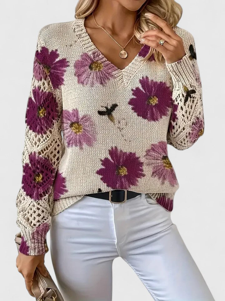 AURELIE | ELEGANT FLORAL CARDIGAN