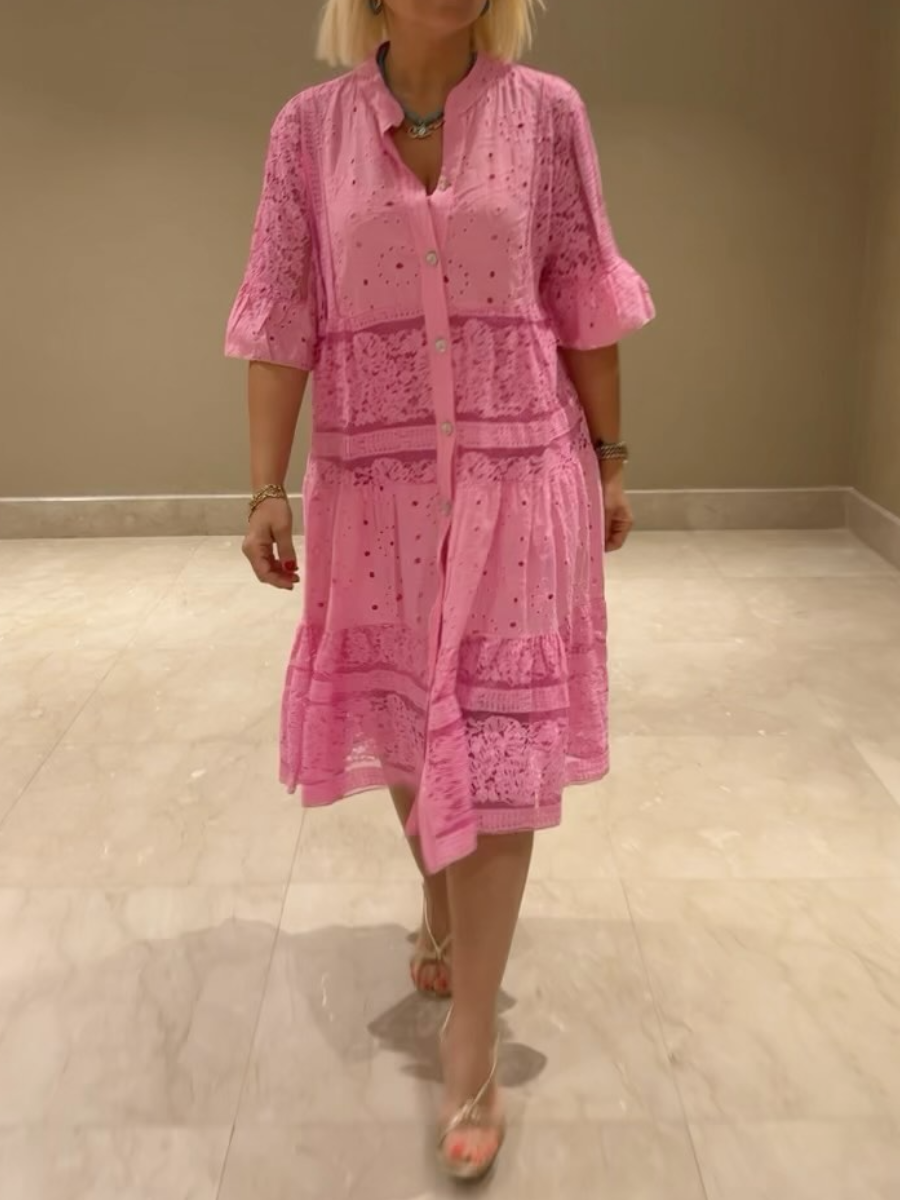 EMIRELLE | EMBROIDERED BUTTONED DRESS