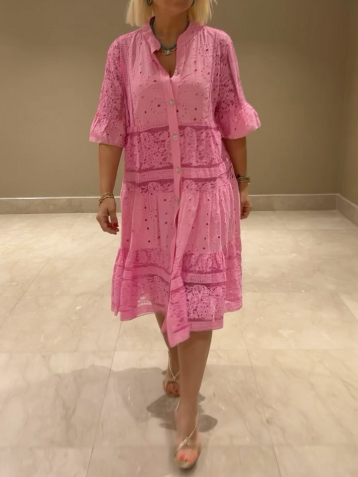 EMIRELLE | EMBROIDERED BUTTONED DRESS