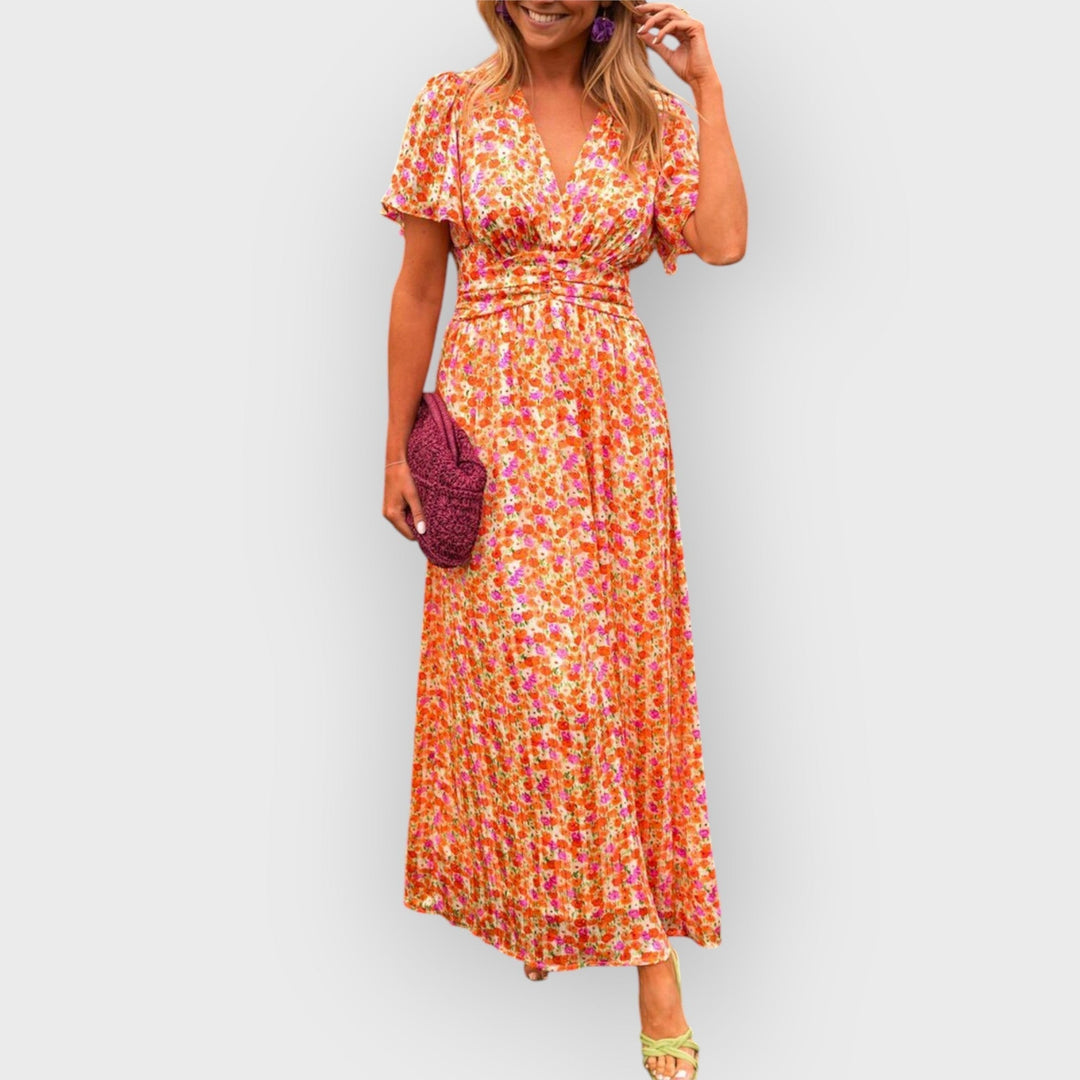 RHIELLE | V-NECK MAXI DRESS