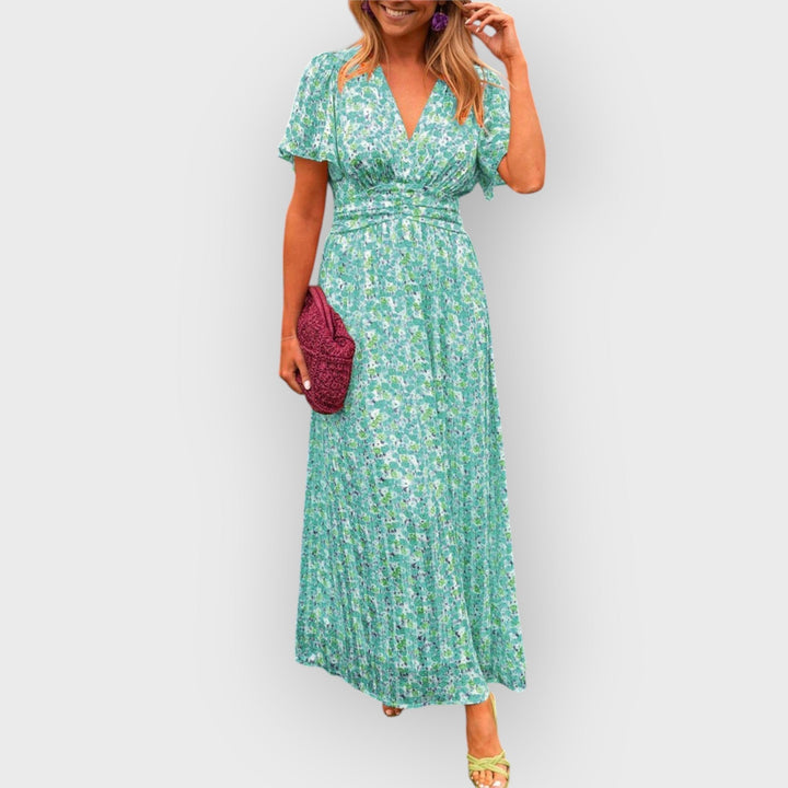 RHIELLE | V-NECK MAXI DRESS