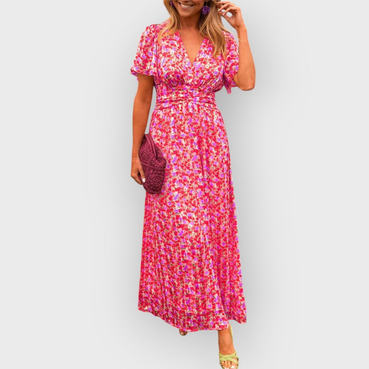 RHIELLE | V-NECK MAXI DRESS