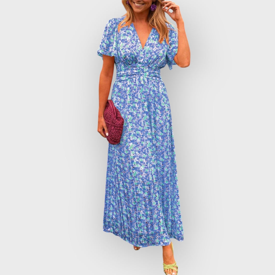 RHIELLE | V-NECK MAXI DRESS